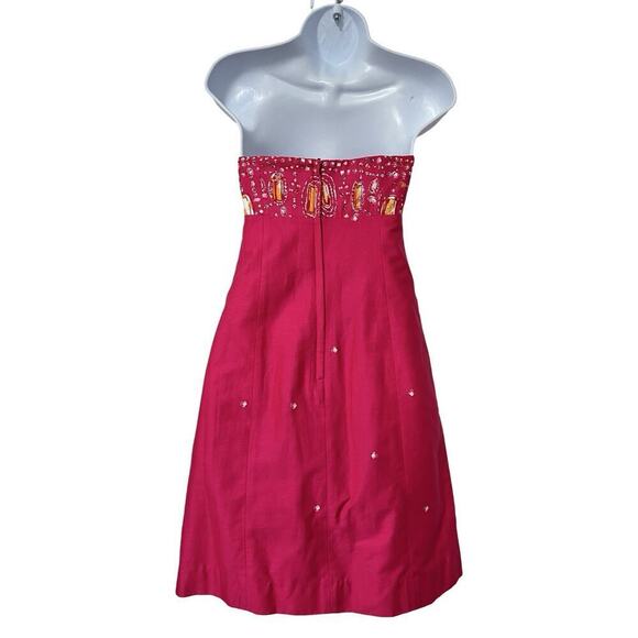 Lilly Pulitzer Fools Jewels Bowen Strapless Mini Dress Size 4 Hot Pink NEW - Picture 3 of 10
